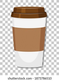 A paper coffee cup isolated on transparent background illustration