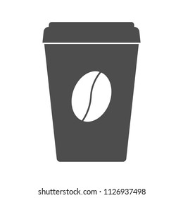 Paper coffee cup with lid. Vector.