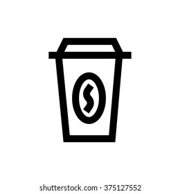 Paper coffee cup line icon. Pixel perfect fully editable vector icon suitable for websites, info graphics and print media.