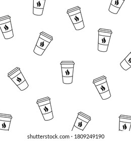paper coffee cup line pattern