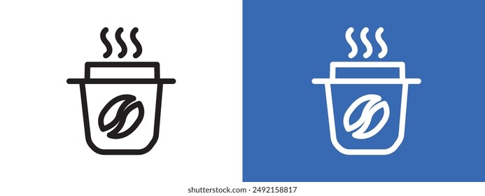 Paper coffee cup logo sign set vector outline