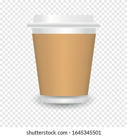 Paper coffee cup. Paper Coffee Cup Mockup. Vector Template