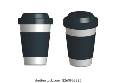 Paper coffee cup mockup vector illustration