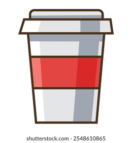 Paper coffee cup on white background
