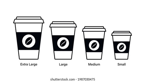 Paper coffee cup outline vector icon
