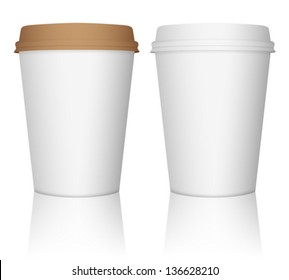 Paper coffee cup set on a white background.