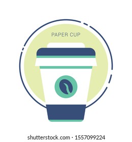 Paper coffee cup set on a white background.