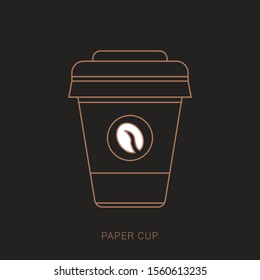 Paper coffee cup set on a brown background.