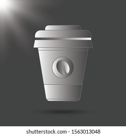 Paper coffee cup set on a gray background.