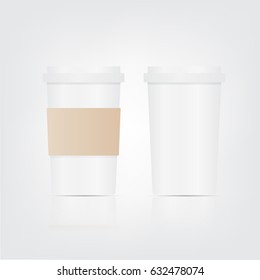 Paper coffee cup set on a white background.