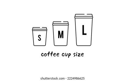 Paper coffee cup small, medium, large sizes, Takeaway paper cups