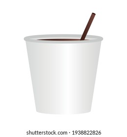 Paper Coffee Cup Straw Isolated