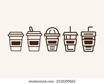 Paper Coffee cup vector art  illustration.