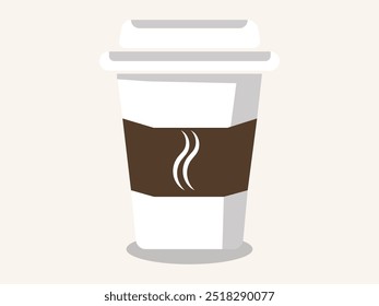 Paper Coffee cup vector art  illustration.