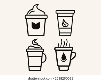 Paper Coffee cup vector art  illustration.