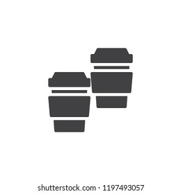 Paper coffee cup vector icon. filled flat sign for mobile concept and web design. Take away coffee simple solid icon. Symbol, logo illustration. Pixel perfect vector graphics