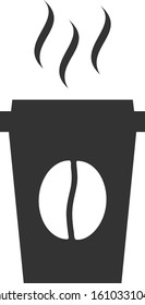 Paper coffee cup vector icon. Flat Paper coffee cup pictogram is isolated on a white background.