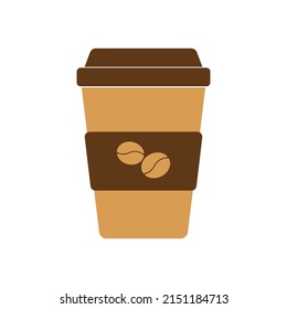 Paper coffee cup vector icon.