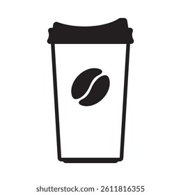 Paper coffee cup vector icon.
