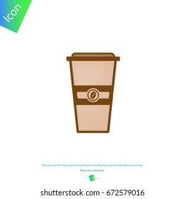 Paper coffee cup vector icon