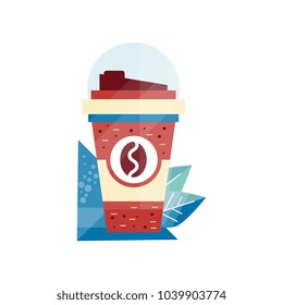 Paper coffee cup vector Illustration on a white background