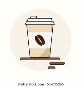 Paper coffee cup vector illustration.