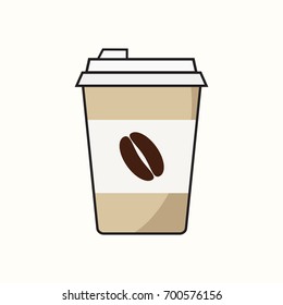 Paper coffee cup vector illustration.