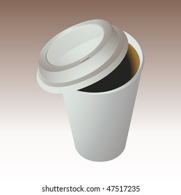 Paper coffee cup vector with lid