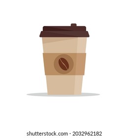 Paper сup of coffee. Flat vector illustration