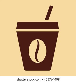 paper coffee glass brown icon