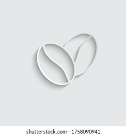 paper coffee icon. coffee bean vector sign
