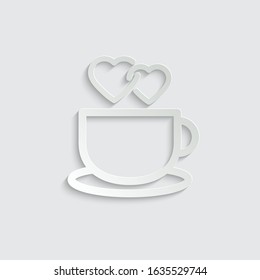 paper coffee icon. Cup of coffee  icon. Logo for cafe or restaurant