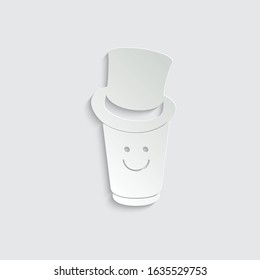paper coffee icon. Cup of coffee  icon. Logo for cafe or restaurant