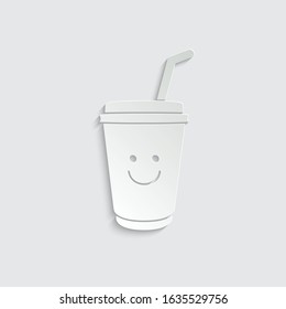 paper coffee icon. Cup of coffee  icon. Logo for cafe or restaurant
