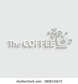 papel el logo del café, cafetería.  afiche de cafetería, logotipo de café emblema vector