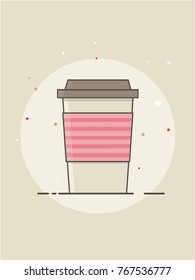 Paper coffee mug template line design