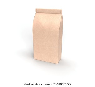 Paper Coffee Package Three Dimensional, Brown, Template