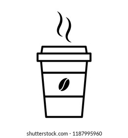 Paper Coffee & Tea Cup (Live Stroke Path) Vector Clip Art