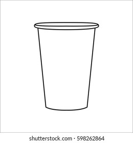 Paper coffee or tea cup symbol simple line icon on background