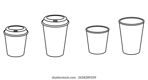 Paper coffie cup vector set