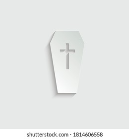 paper Coffin icon. funeral icon vector