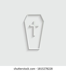 paper Coffin icon. funeral icon vector