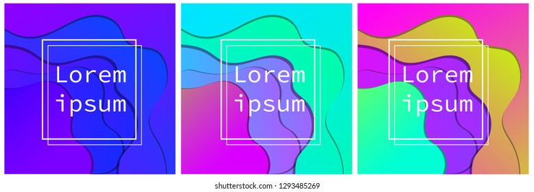 Paper color badges set. Abstract shapes composition. Eps8 vector