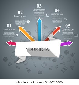 Paper color banner - business infographic. Vector eps 10