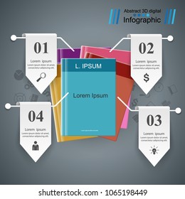 Paper color book - business infographic. Vector eps 10