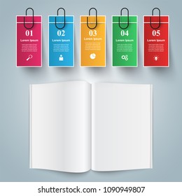 Paper color book - business infographic. Vector, eps 10