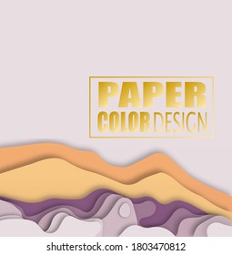 paper color design writing with a background of mountain and sea views in paper style