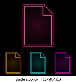juego de neón color de papel. Línea delgada simple, vector de contorno de iconos web para ui y ux, sitio web o aplicación móvil