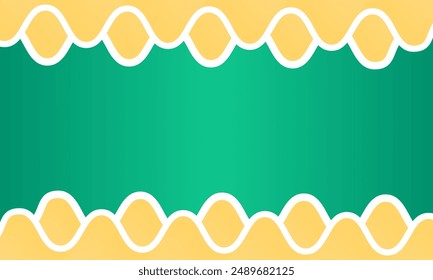 Paper color, zigzag wave curve edge frame. Wavy scalloped rectangle border. blue gradient background. doodle drawn rectangle picture frame. Empty text box. cover design. beige wallpaper. pastel color
