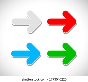 paper colored arrow icon set